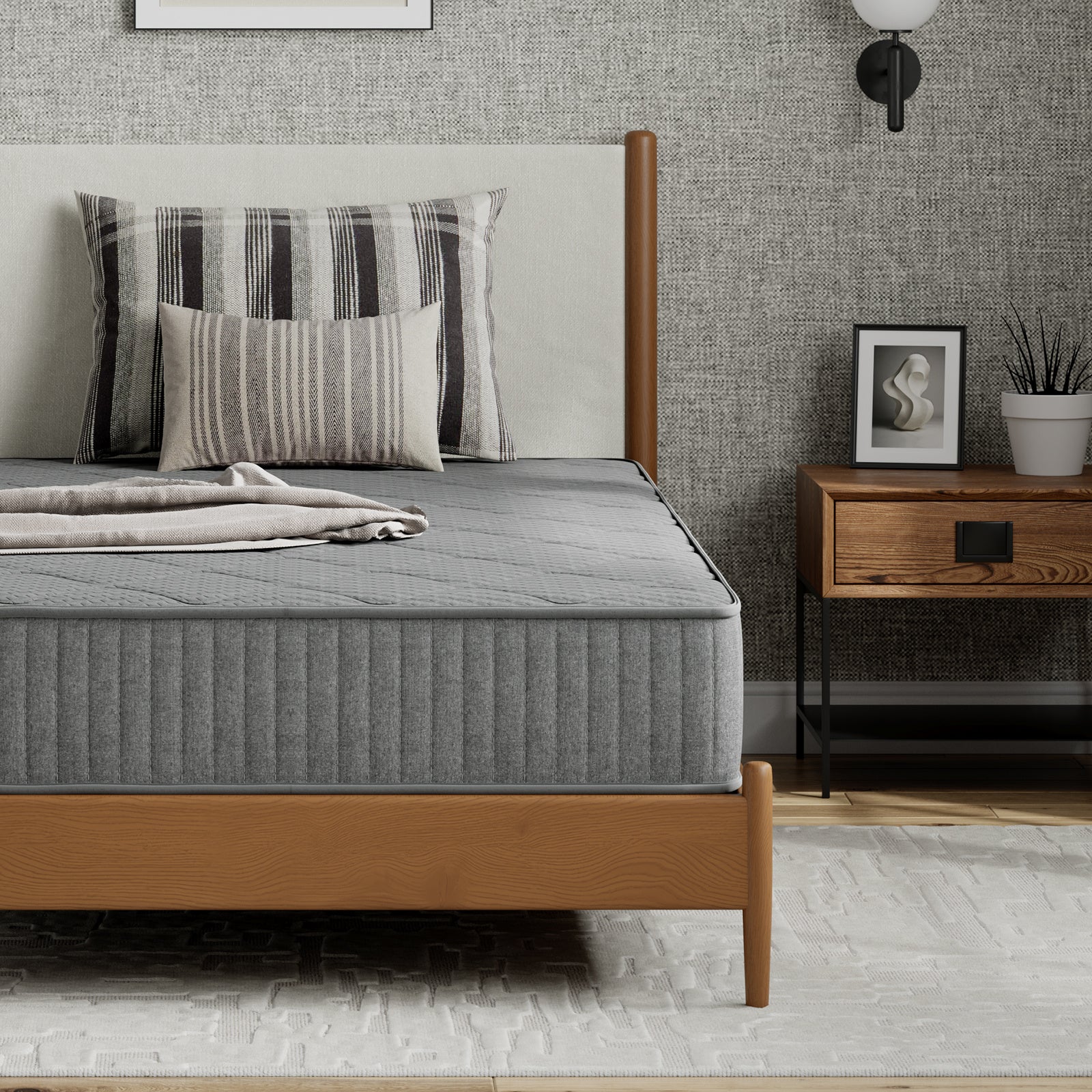 SweetNight 6/8/10/12/14 inch Memory Foam Hybrid Mattress With Pocket Springs, Twin Xl, Full, Queen, King, Sizes In A Box, Medium Firm, Mattresses For Support Comfort, Fiberglass-Free