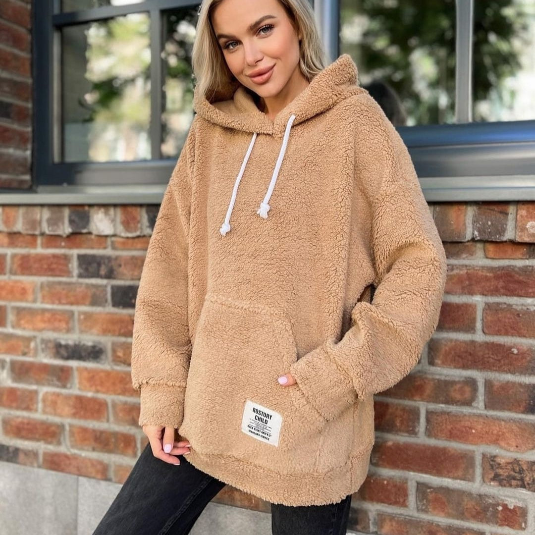 Cozy Flannel Long-Sleeve Pullover Sweatshirt