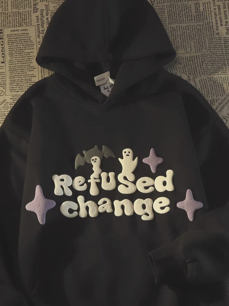 Retro Bat Ghost Oversized Hoodie