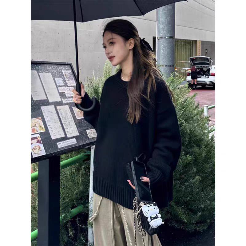 Gray Women's Pullover Knit Sweater
