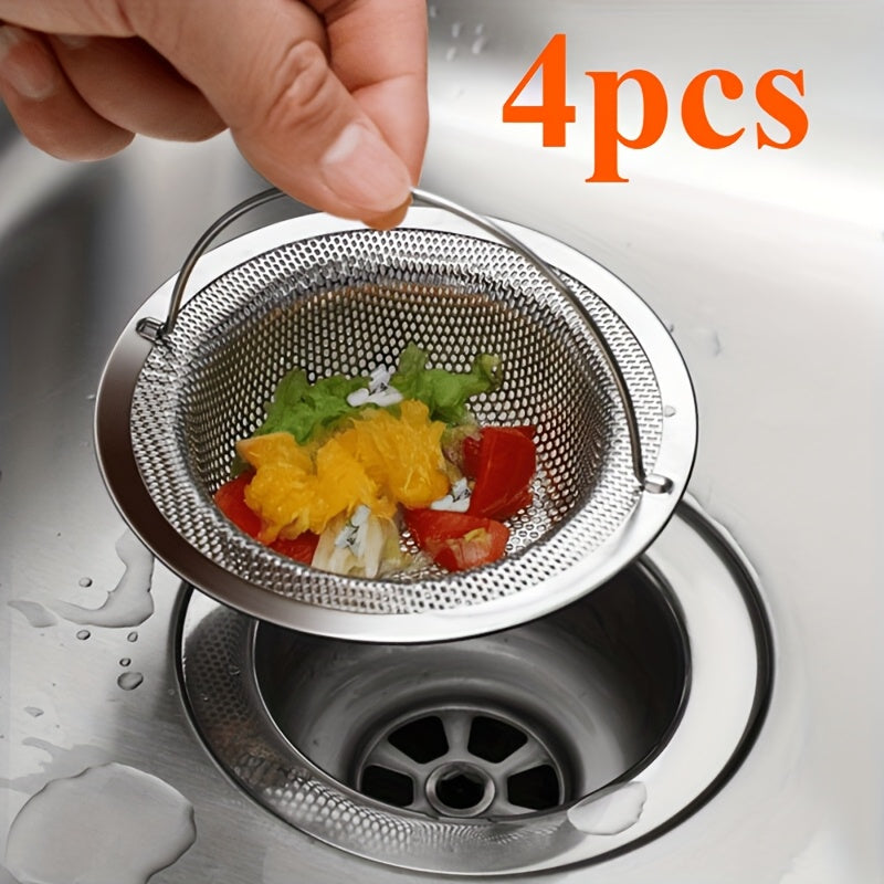 Stainless Steel Sink Strainer with Handle (Set of 1–6 Pieces)