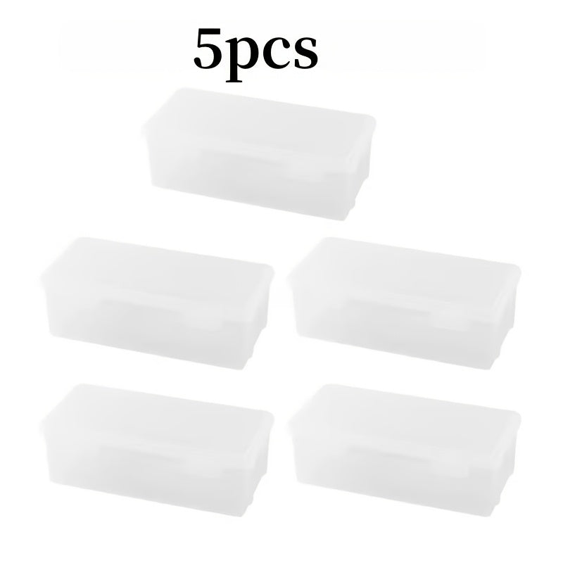 5-Pack Large Transparent Stackable Storage Boxes with Snap-On Lids