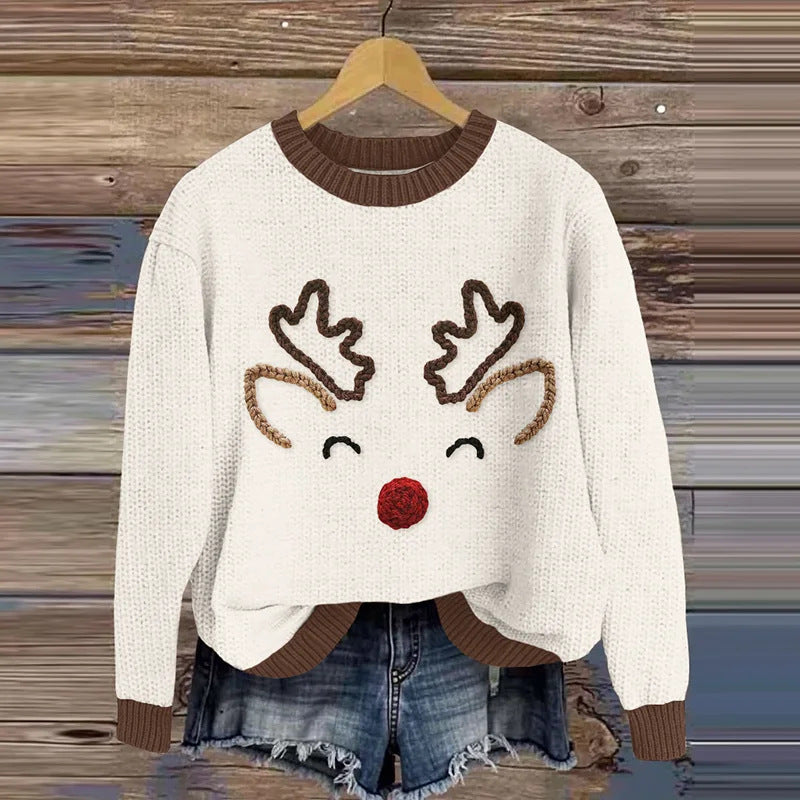 Festive 3D Elk Christmas Sweatshirt for Men