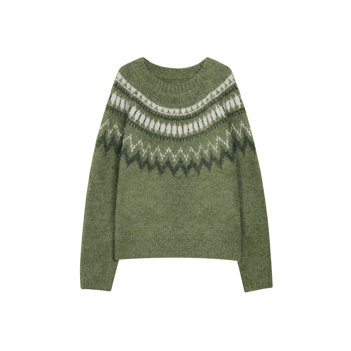 Womens Figure-flattering Thermal Jacquard Top with Set-in Sleeves