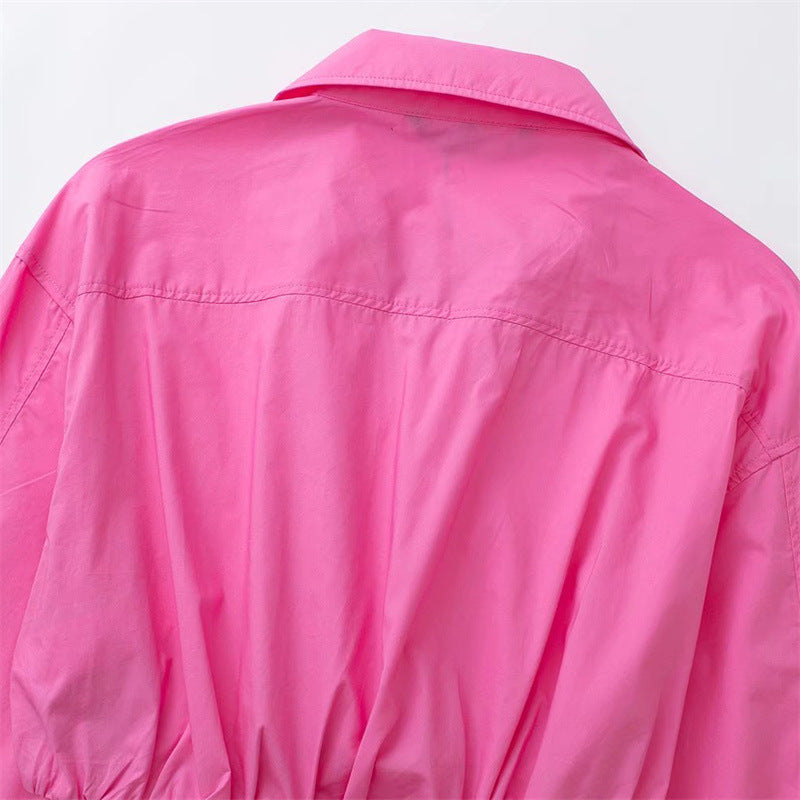 Chic Lapel Slim-Fit Long Sleeve Sweatshirt