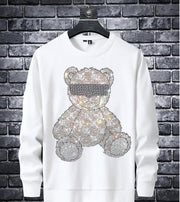 Men's Slim-Fit Graphic Round Neck Long Sleeve Tee