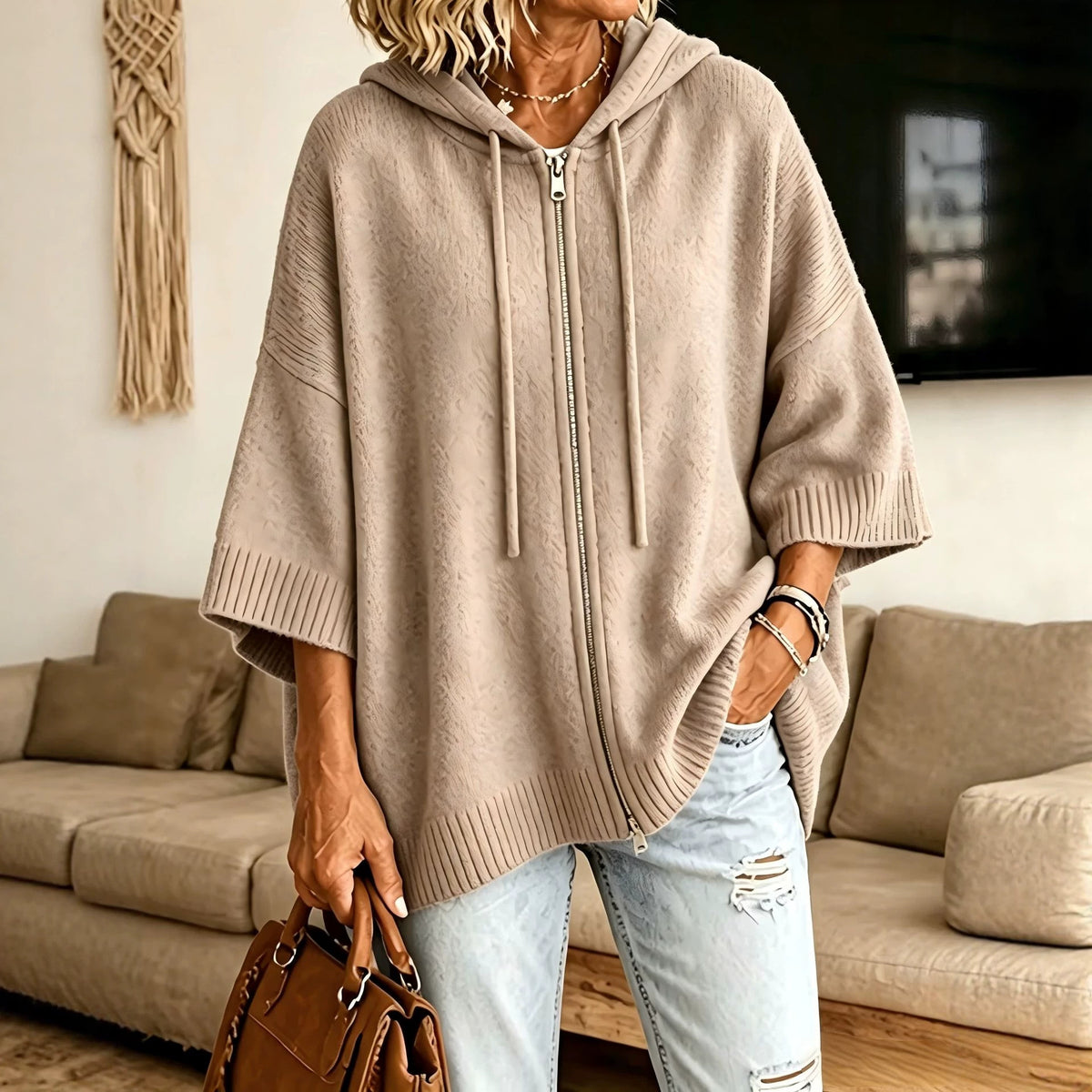 New Hooded Drawstring Sweatshirt Sweater