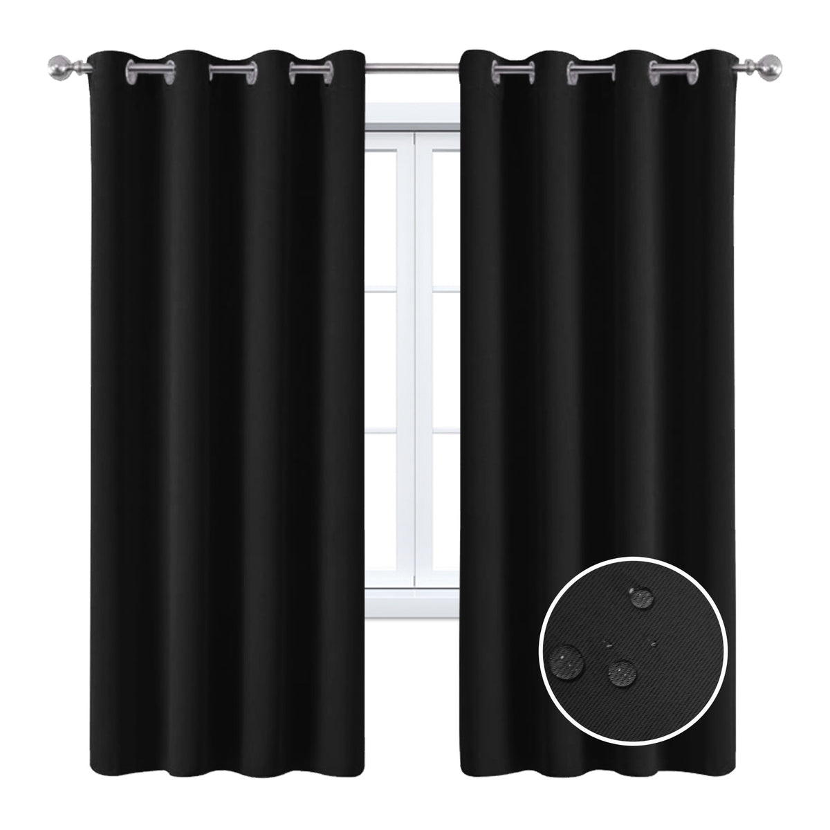 Full Blackout Hot Sale Curtain with Black Lining on the Back