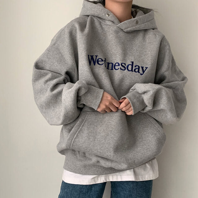 Chic Fleece-Lined Embroidered Winter Hoodie