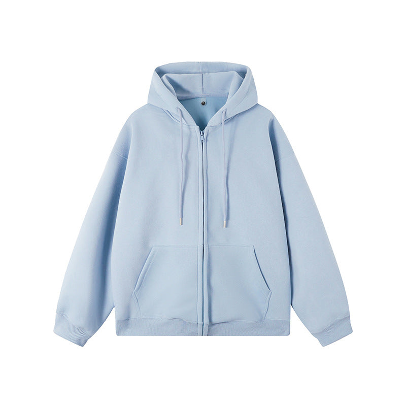 Casual Unisex Cotton Cardigan Pocket Hoodie Outerwear