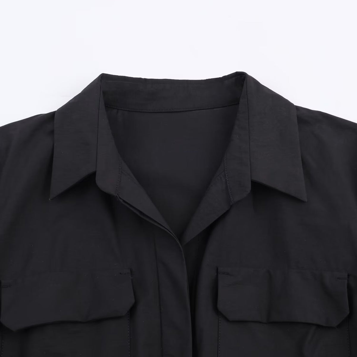 Elegant Womens Poplin Midi Casual Dress