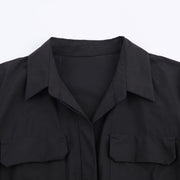 Elegant Womens Poplin Midi Casual Dress
