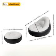 [Inflatable Bean Bag Chair] Inflatable Bean Bag Chair with Footrest, Plush Surface, Comfortable Inflatable Sofa for Adults, Ideal Christmas Gift
