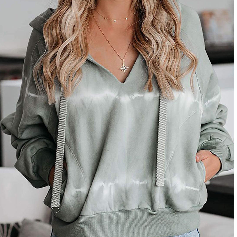 Tie-Dye Gradient Casual Hoodie for Women