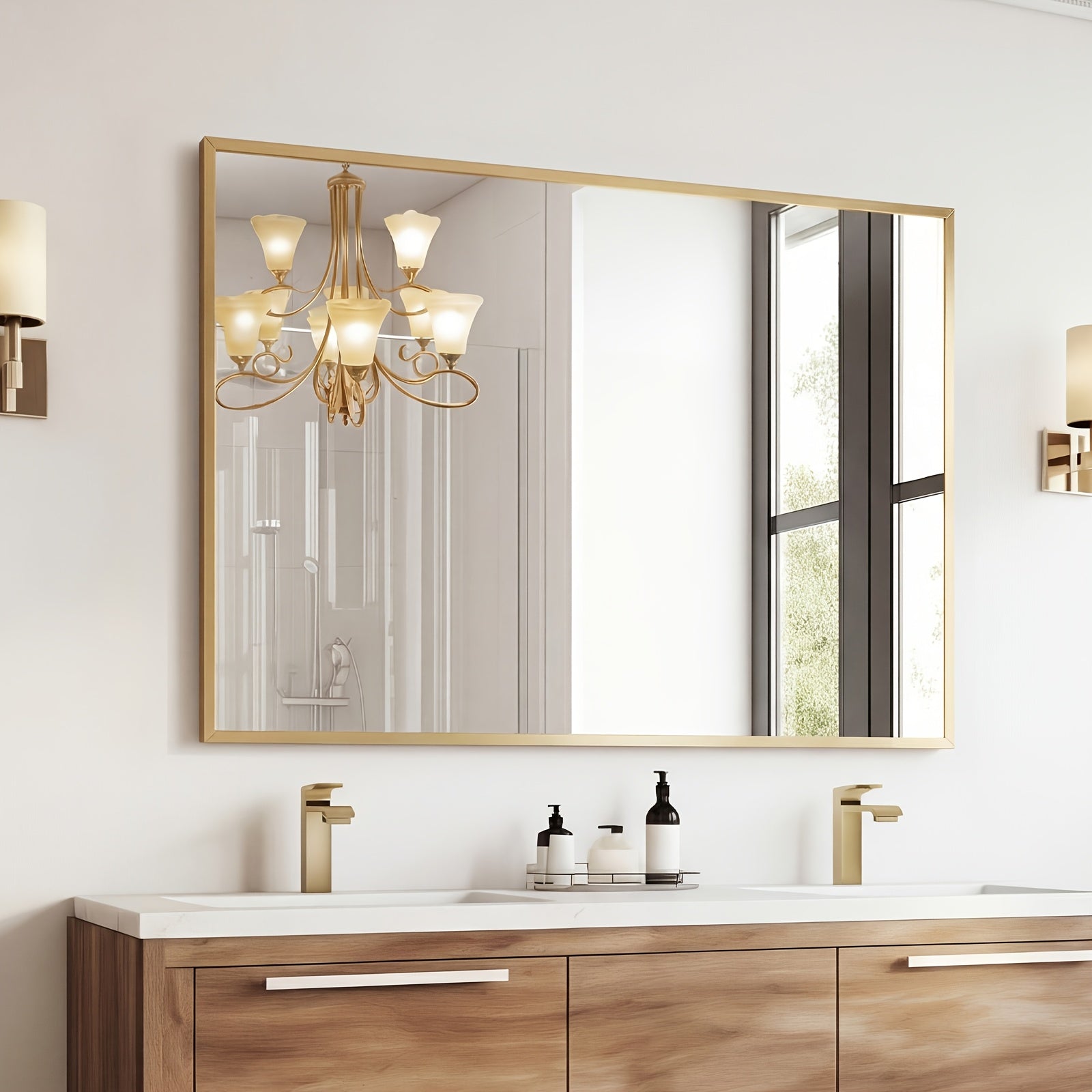 Right-Angle Bathroom and Bedroom Wall Mirror for Home Decor