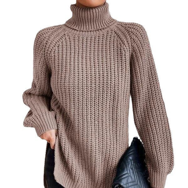 Comfortable Womens Top with a High Fold-over Collar
