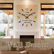 Oversized Large Wall Clock 25-39 Inch - Luxury Golden & Black Roman Numeral, Face & Arabic/English Time Markings, Silent Non-Ticking Movement, DIY Assembly for Living Room, Office, Bedroom - Modern Large Decorative Clock
