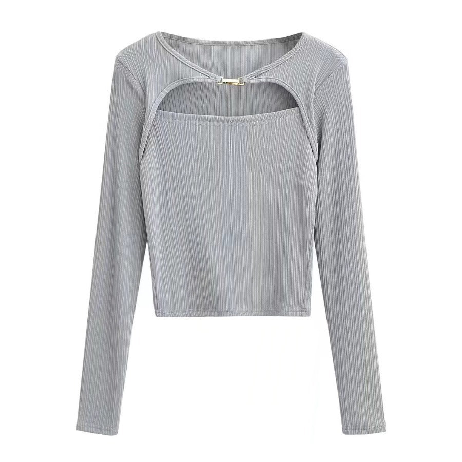 Women's Long Sleeve Elastic Fit Bottoming Shirt