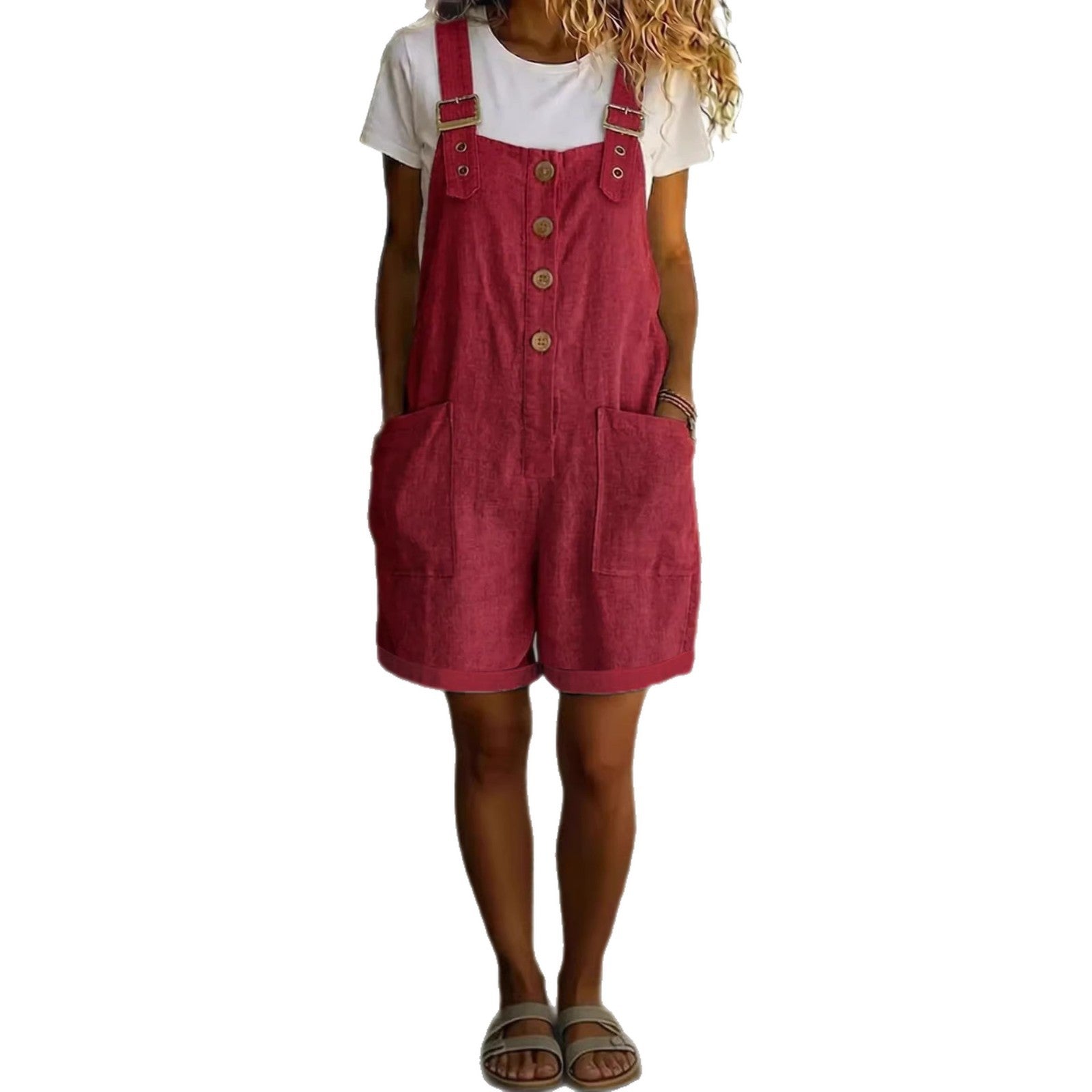 Retro Pocket Straight-Leg Overalls for Women