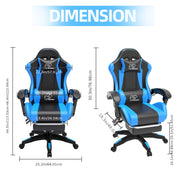 Ergonomic Gaming Chair with Lumbar Support, Fixed Armrests and High‑Quality Padding – Optional Footrest