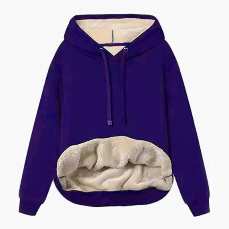 Plush Velvet Padded Hooded Winter Coat