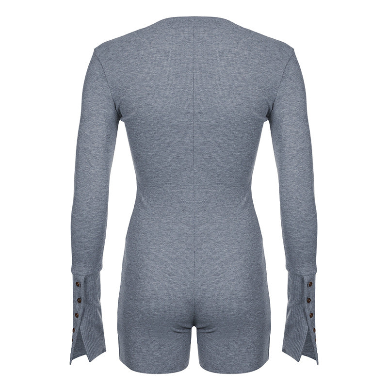Knitted Short Romper Jumpsuit