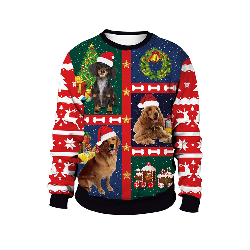 Festive Animal Print Christmas Sweater for Women