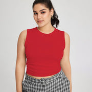 Breathable Red Slim-Fit Tank Top – Perfect for Casual Comfort