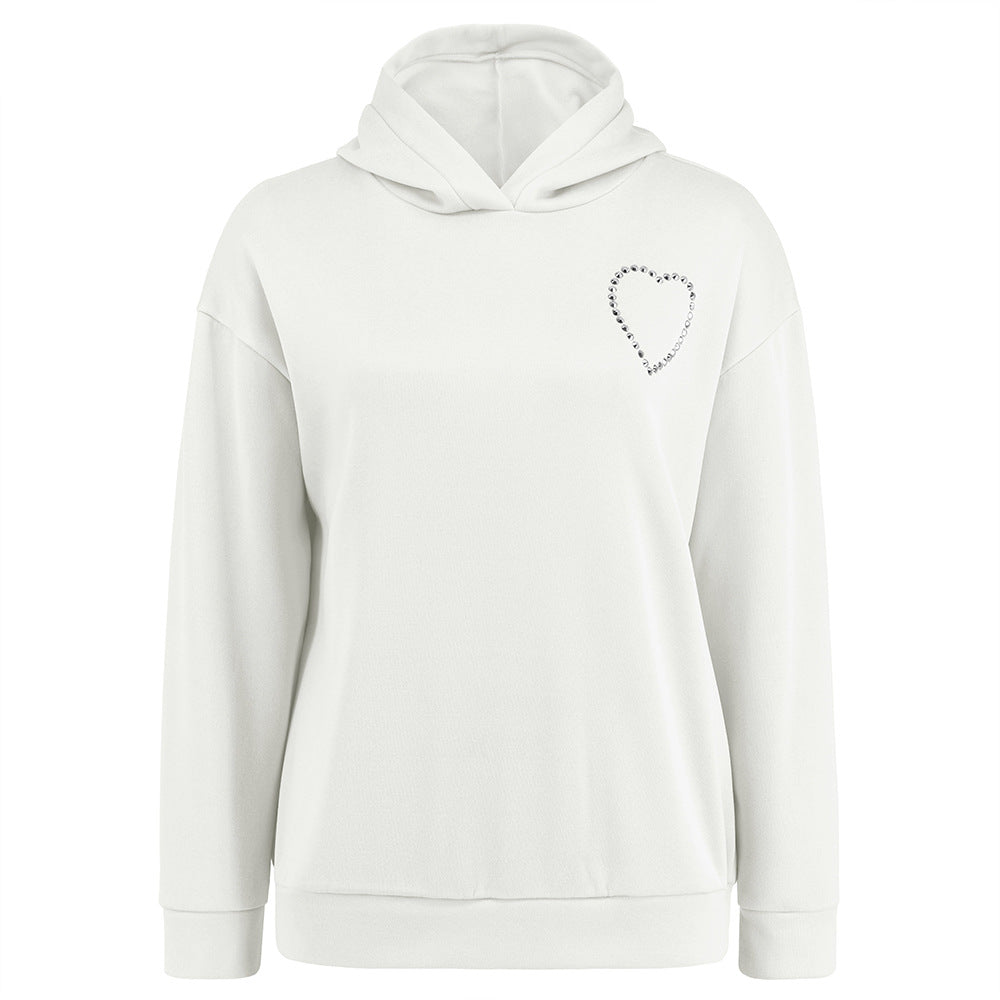 Women's Long-Sleeve Love Heart Pullover Hoodie