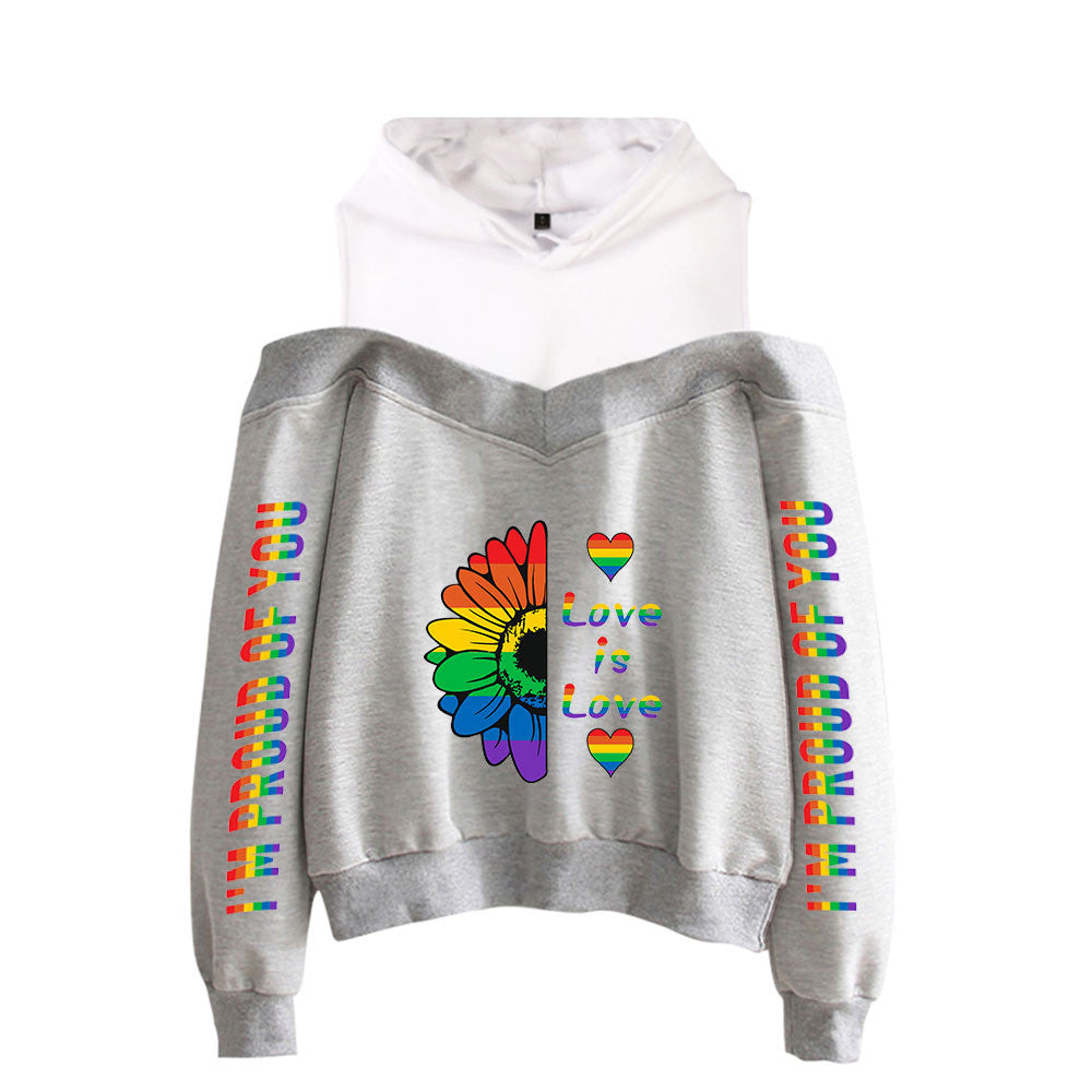 Women's Off-the-Shoulder Casual Pullover Hoodie