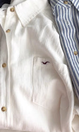 Women's Lapel Pocket Simple Fashion Embroidered Shirt