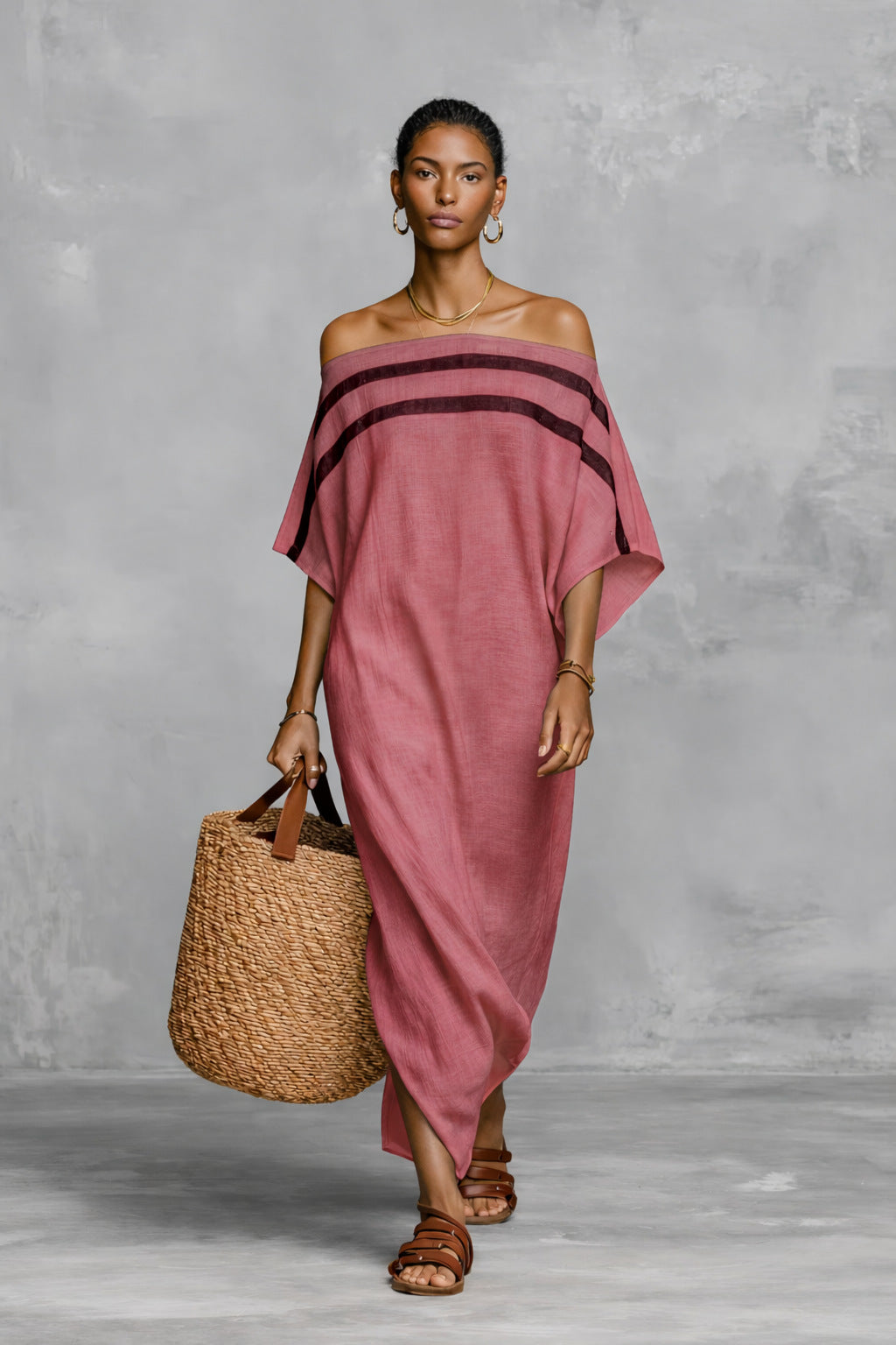 One-Shoulder Batwing Sleeve Summer Vacation Maxi Dress