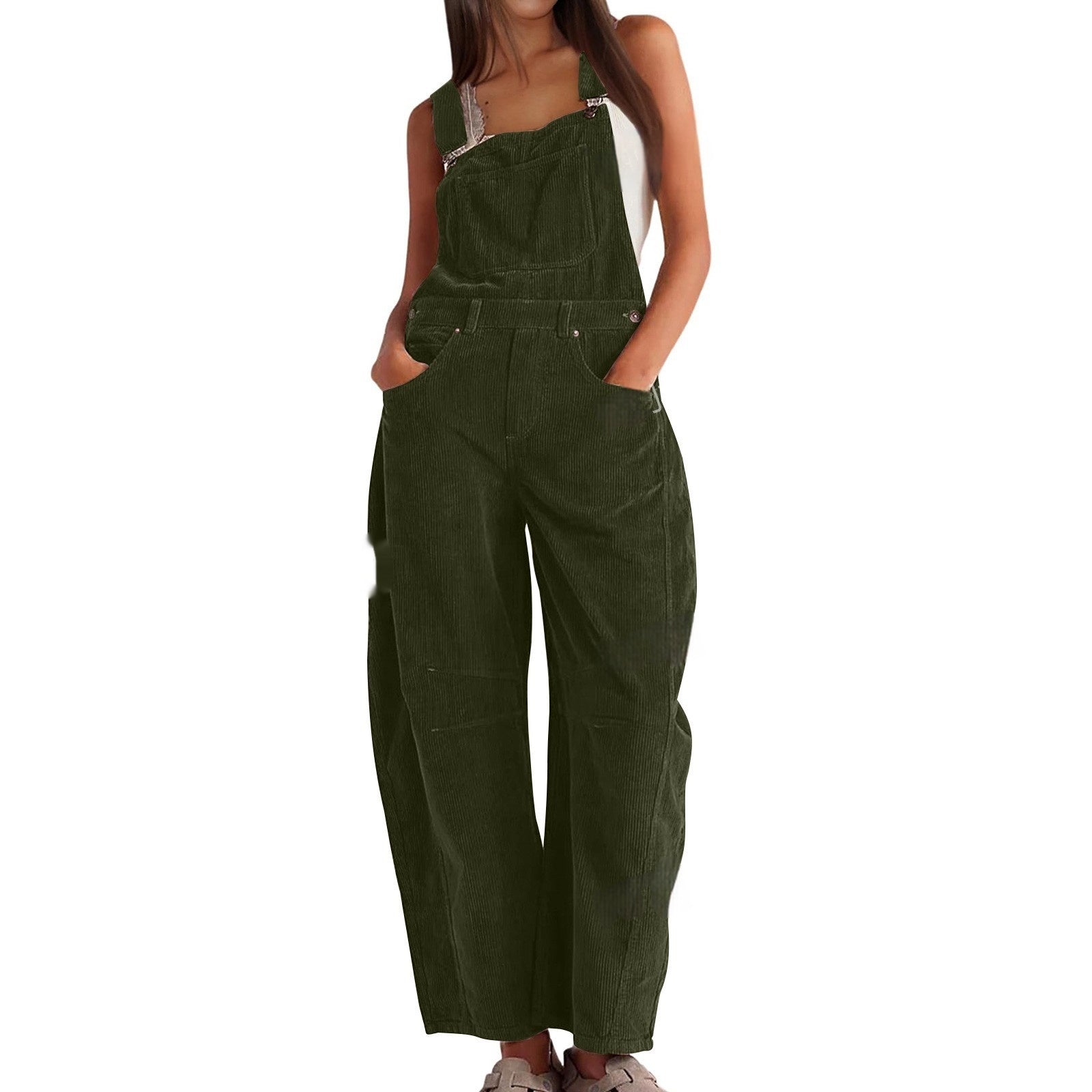 Chic Casual Loose Fit Women's Bib Jumpsuit