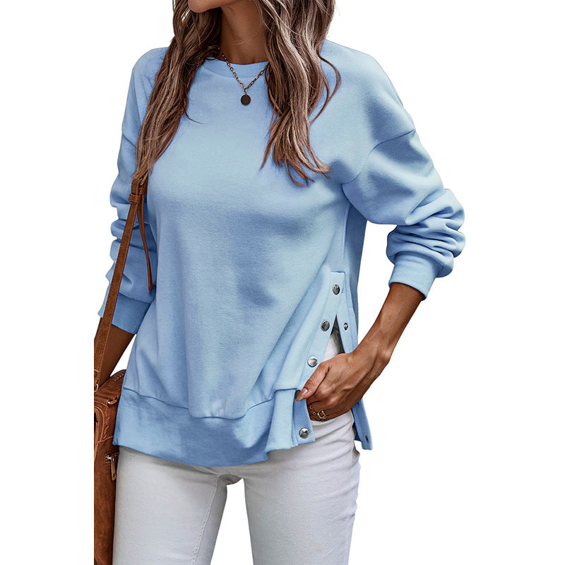 Women's Casual Loose Long Sleeve Pullover Sweatshirt
