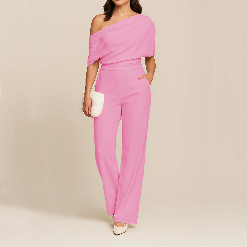 Elegant One-Shoulder Slimming Jumpsuit for Women