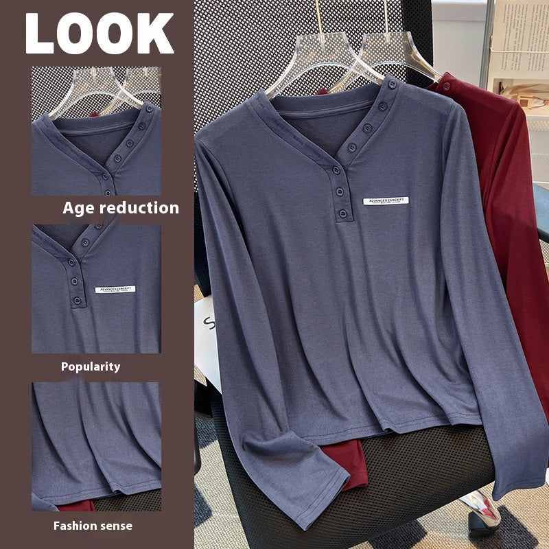 Women's Slim-Fit Thermal Long Sleeve Pullover