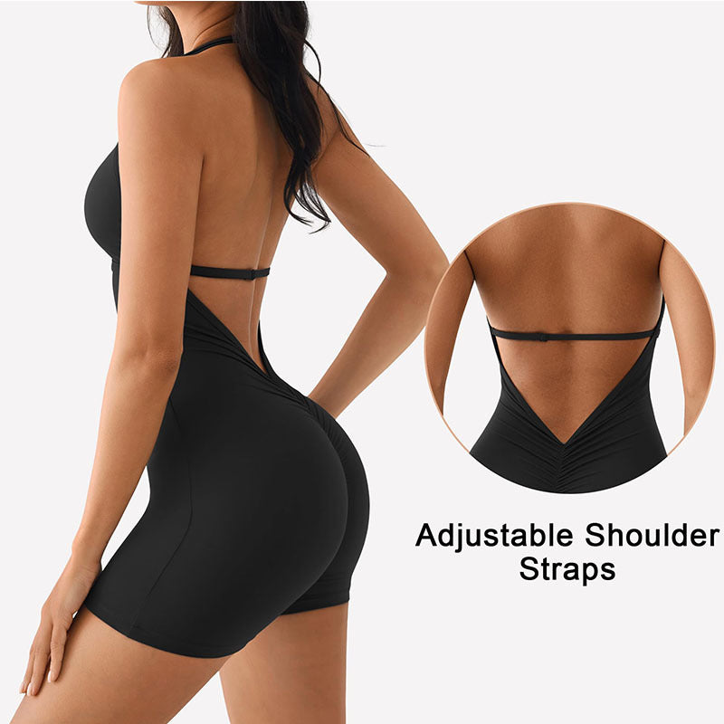 Backless Nude-Feel Long Sleeve Yoga Jumpsuit