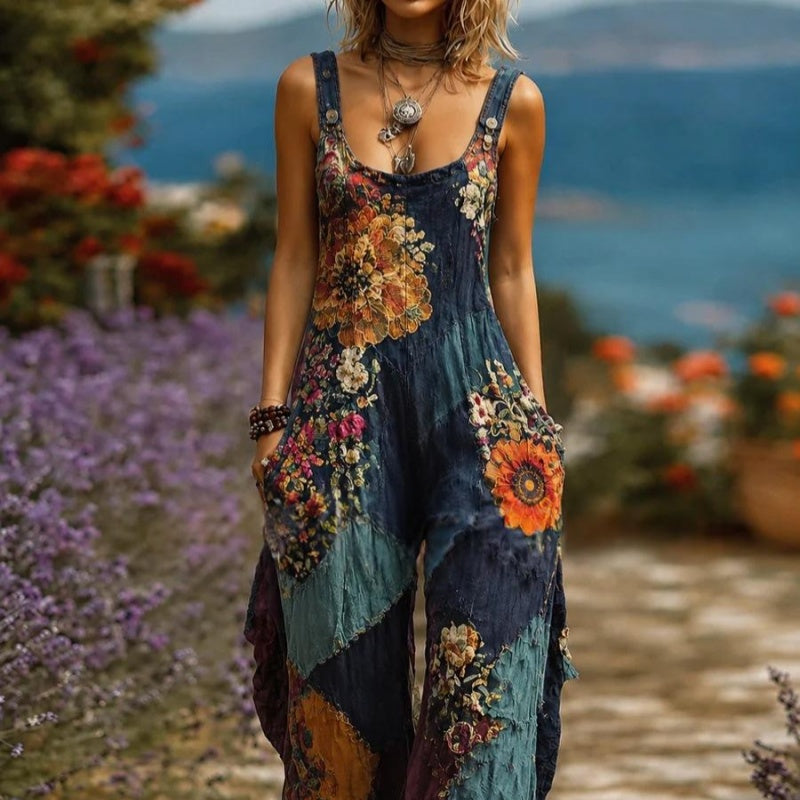 Floral Print Wide-Leg Jumpsuit for Women