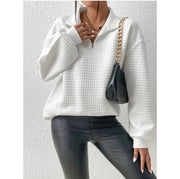 Chic Colorblock Stand Collar Pullover Sweater