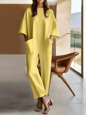 Women's Casual Wide-Leg Pocket Jumpsuit