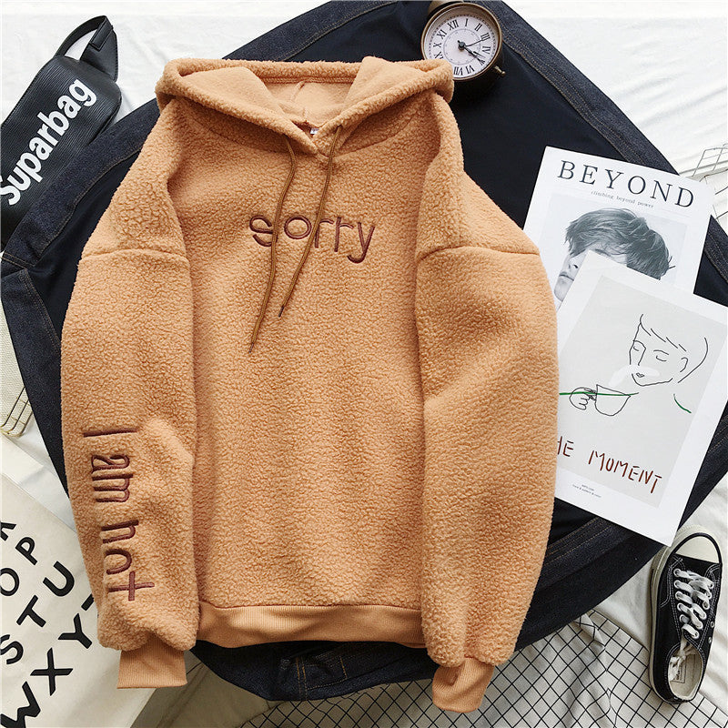 Women's Faux Cashmere Fleece-Lined Hooded Coat
