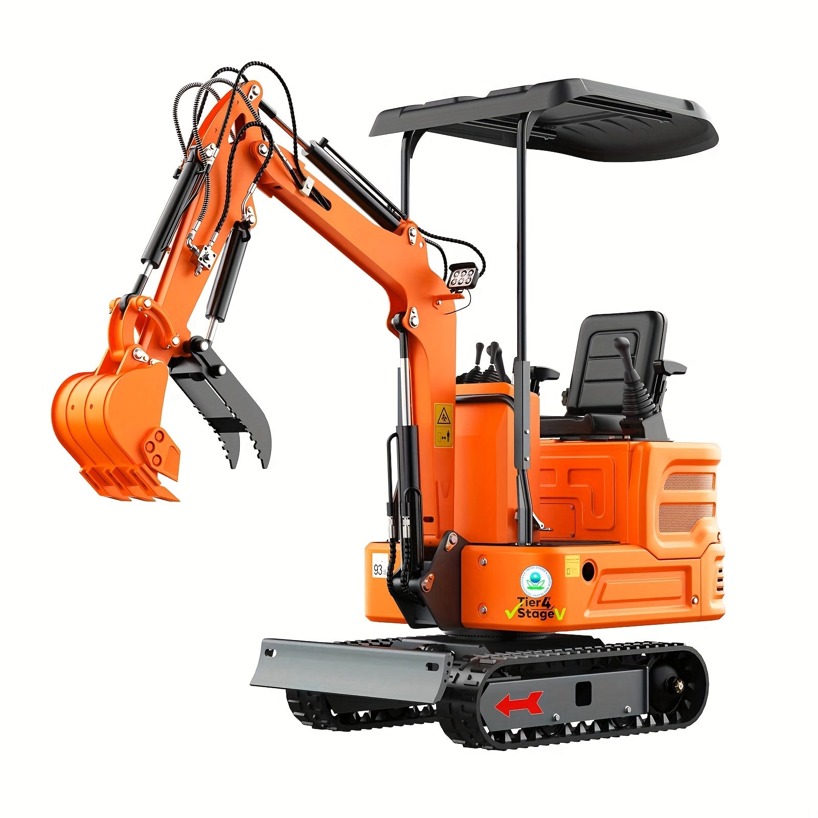 Industrial-Grade Mini Excavator 2000 lb Capacity 13.5 HP with Three‑Way Valve