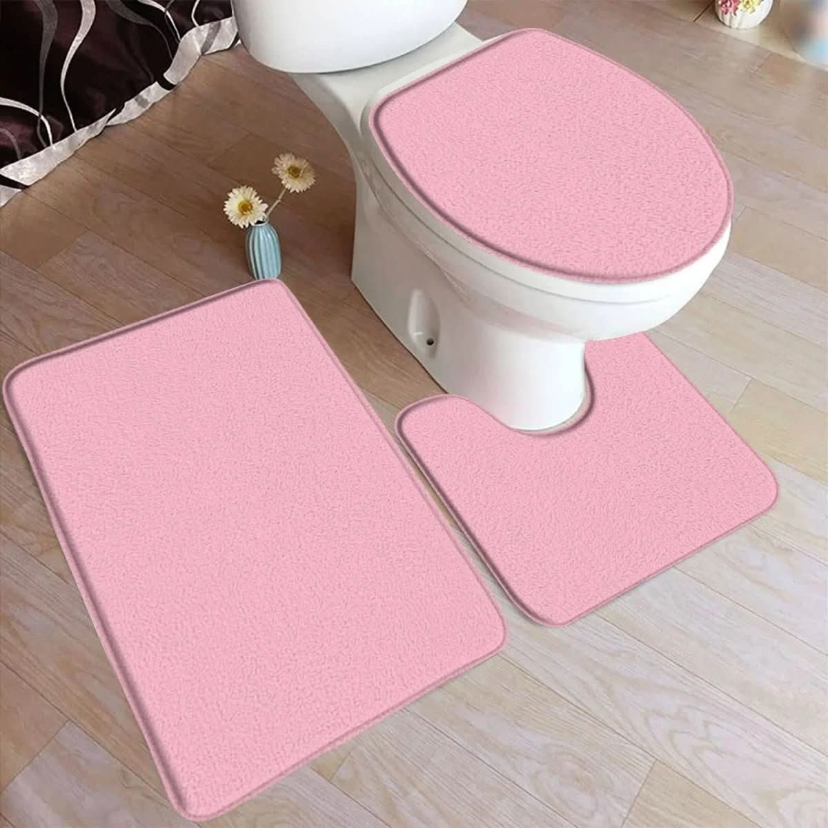 Flannel Bathroom Three Piece Set