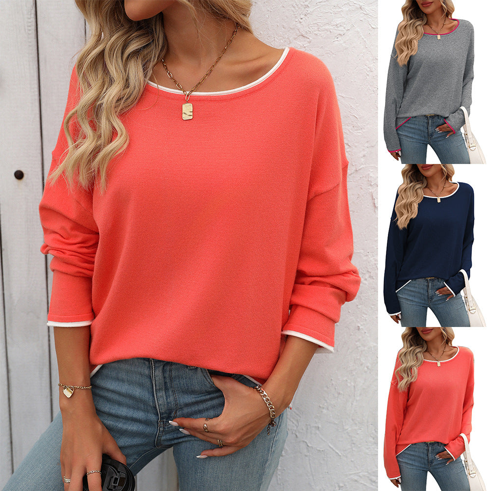 Cozy Colorblock Long Sleeve Pullover Sweater