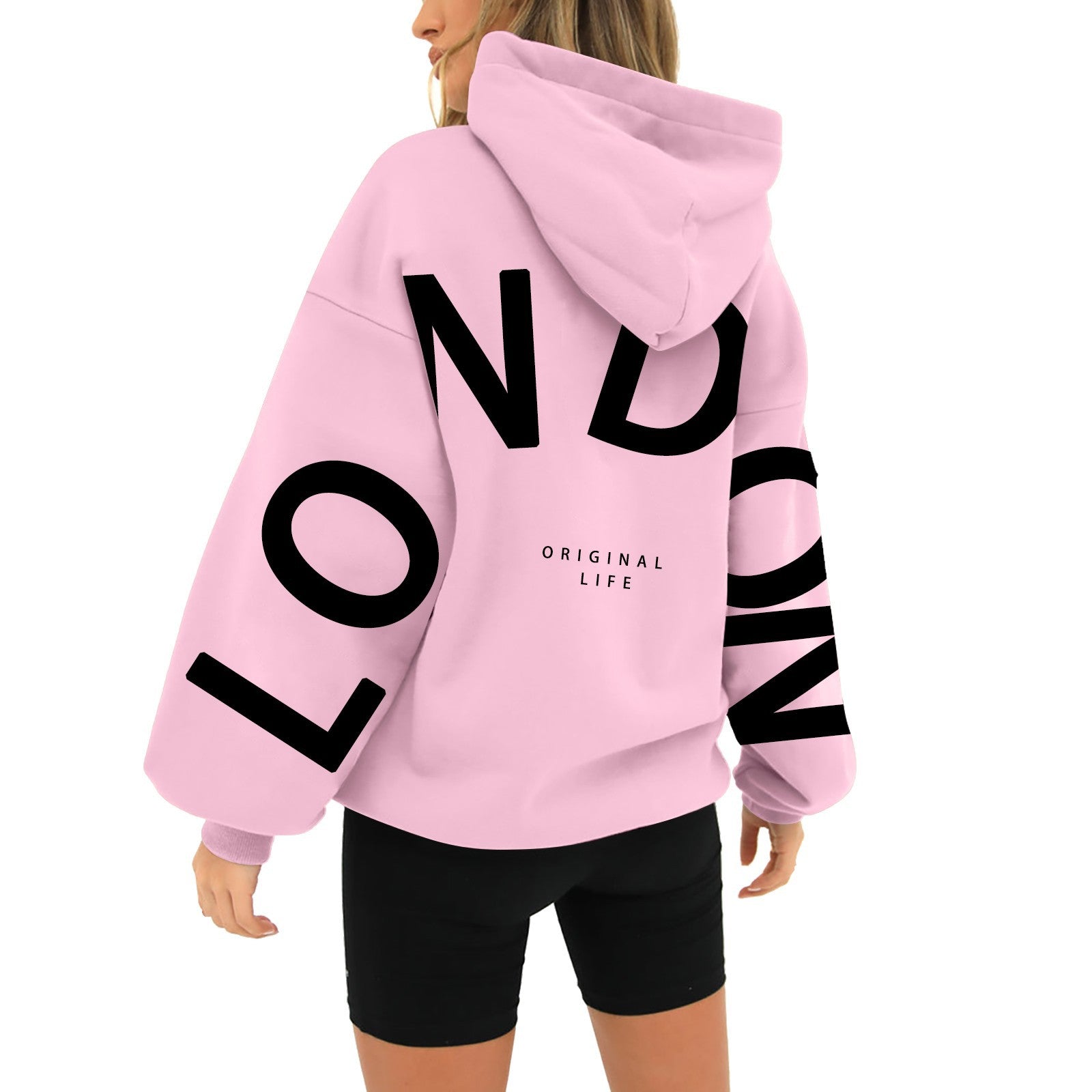 Casual Printed Long Sleeve Pocket Hoodie Sweatshirt