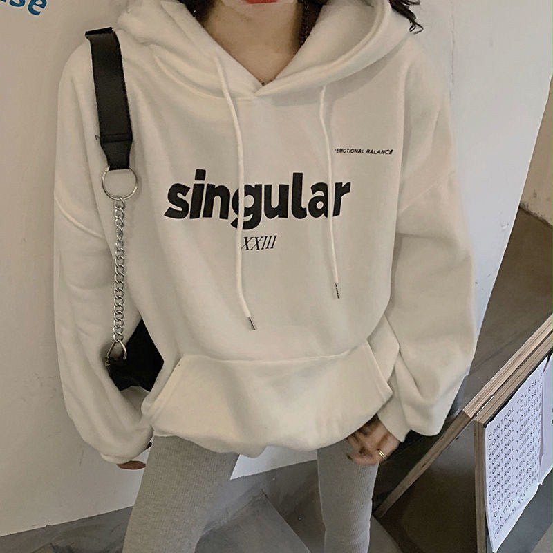 Women's Cozy Loose Fit Hooded Sweatshirt Coat