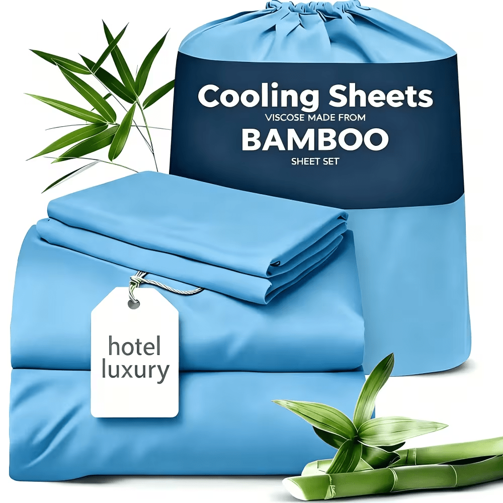 Cooling Bamboo Fiber Sheet Set – 4 Piece, 16‑Inch Extra‑Deep Pocket, Twin/Full/Queen/King Sizes