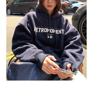 Women's Velvet Padded Hooded Sweatshirt