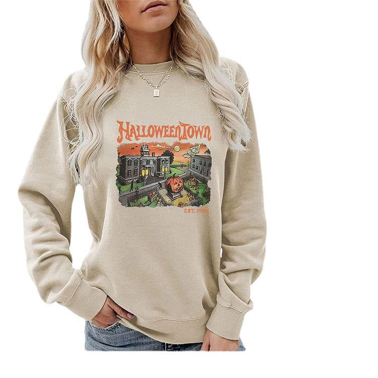 Cozy Halloweentown Printed Oversized Sweater