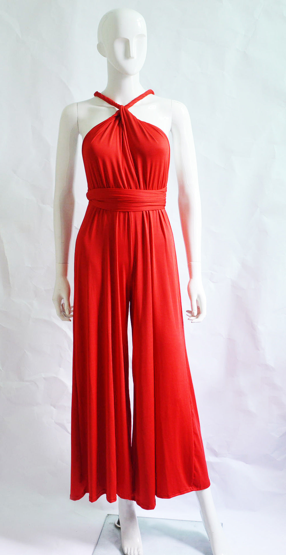 Women's Cross Bandage Stretchy Jumpsuit